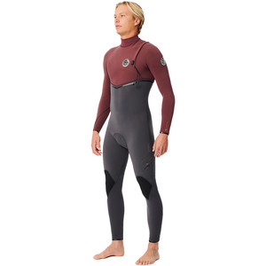 2024 Rip Curl Mens Flashbomb Pro 4/3mm Zip Free Wetsuit 14NMFS - Maroon